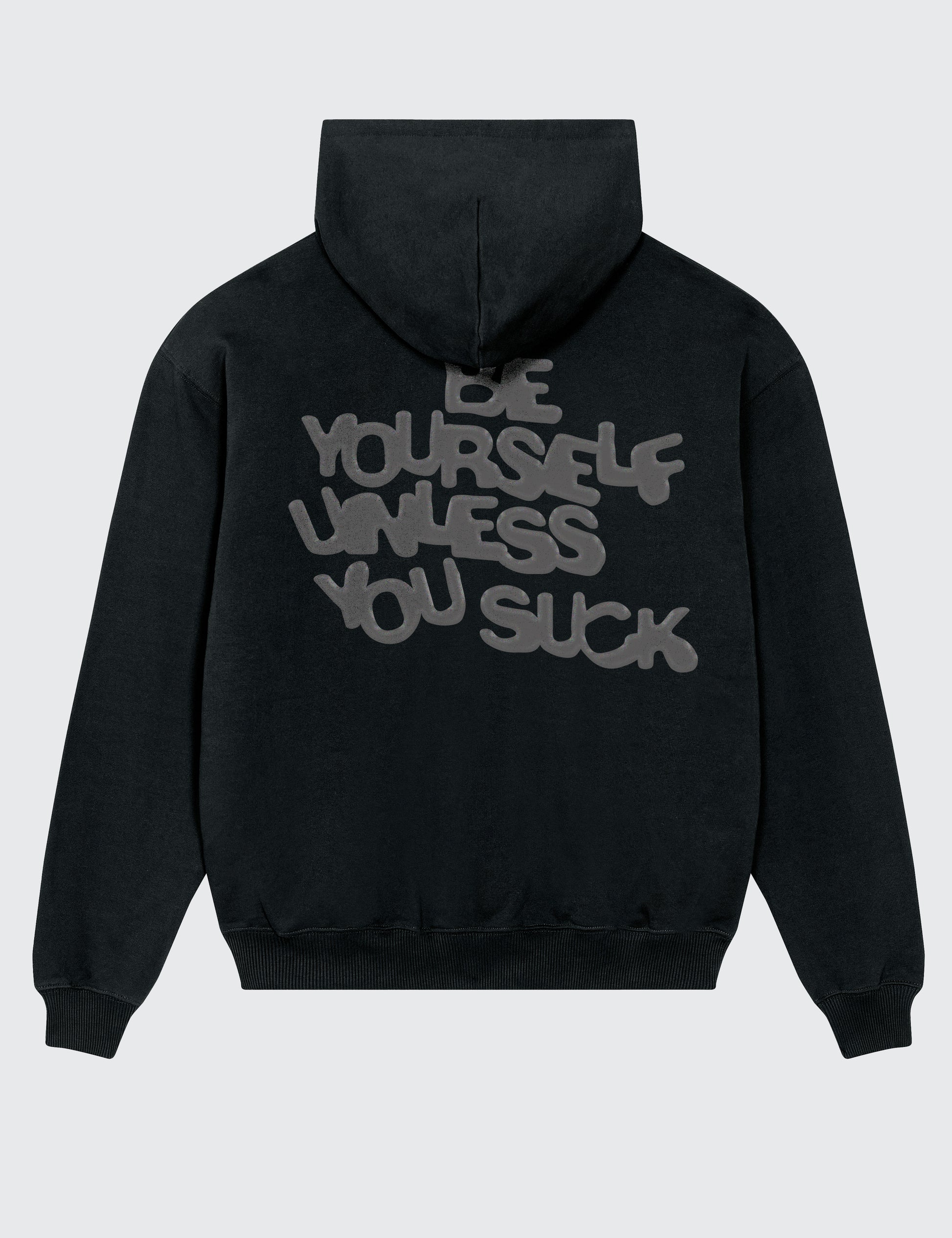 Be Yourself Heavy Boxy Hoodie (Black)