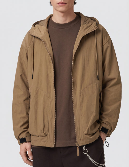 Spore Loose Nylon Hooded Jacket